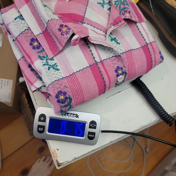 Tributes Vintage Womens Short Sleeve Floral Plaid Button Down Top Size Small - Picture 10 of 10